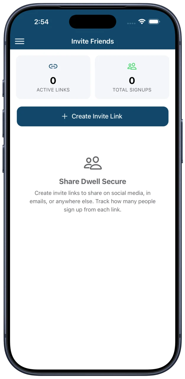 Creating invite links to share a property